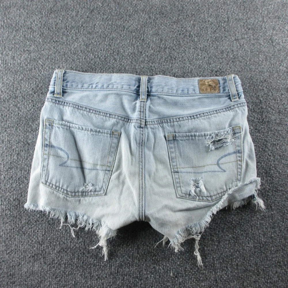 American Eagle Outfitters Denim Shorts Women 00 Blue Cut Off Distress Button Fly